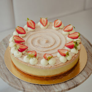 Strawberry matcha cheesecake