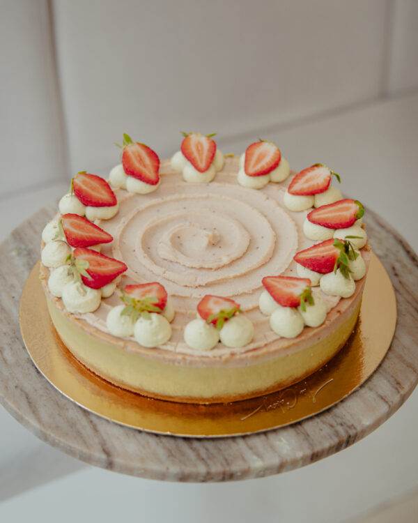 Strawberry matcha cheesecake